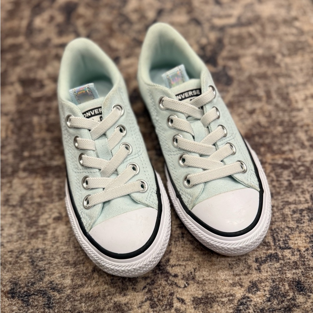 Converse Kids Low Top Sneakers in Mint Green and White